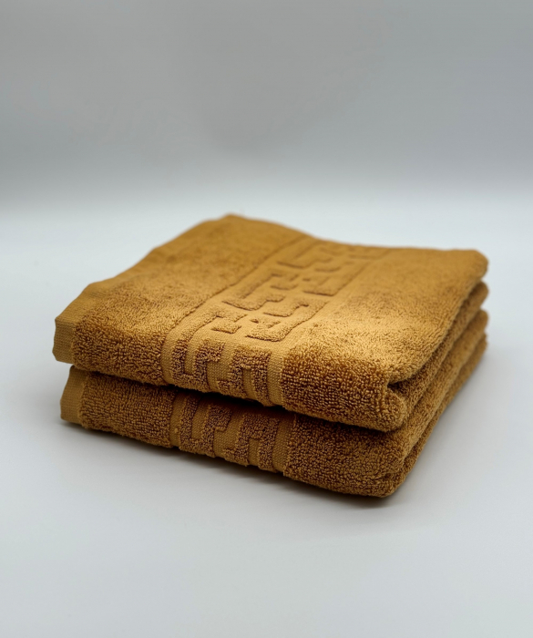 Set 2 Prosoape Bumbac 500 gr/mp, 50x90 cm, Dunga Greceasca, Galben Mustar C1148 [2]