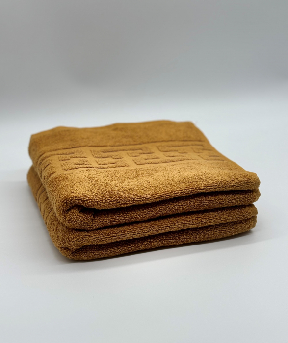 Set 2 Prosoape Bumbac 500 gr/mp, 50x90 cm, Dunga Greceasca, Galben Mustar C1148 [3]