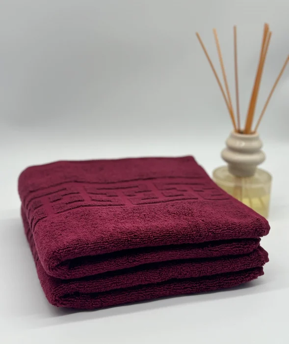 Set 2 Prosoape Bumbac 500 gr/mp, 50x90 cm, Dunga Greceasca, Grena C1123 [2]