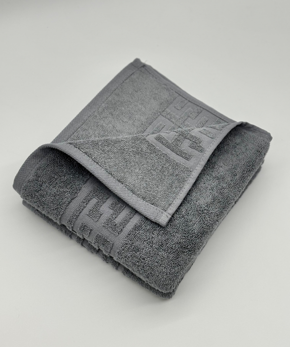 Set 2 Prosoape Bumbac 500 gr/mp, 50x90 cm, Dunga Greceasca, Gri C1155 [4]