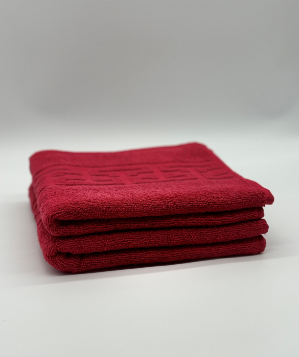 Set 2 Prosoape Bumbac 500 gr/mp, 50x90 cm, Dunga Greceasca, Rosu C1136 [3]