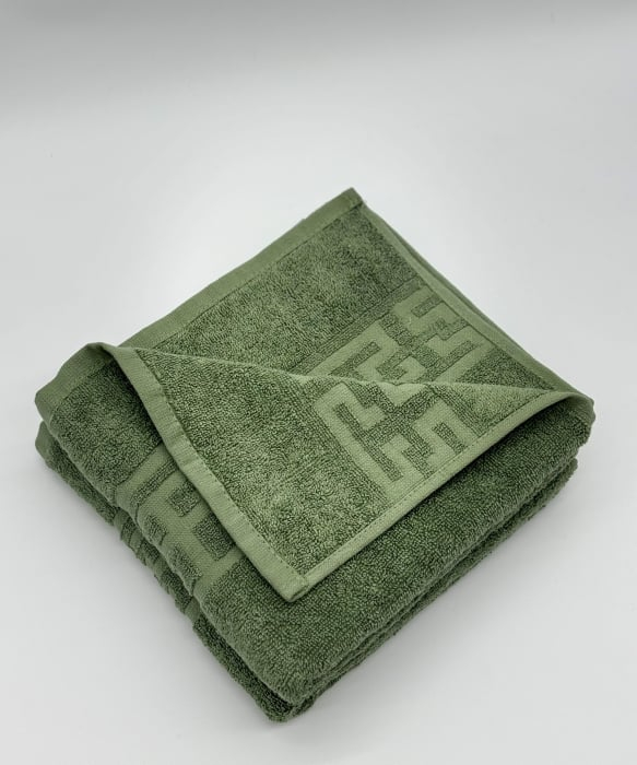 Set 2 Prosoape Bumbac 500 gr/mp, 50x90 cm, Dunga Greceasca, Verde Kaki C1139 [5]
