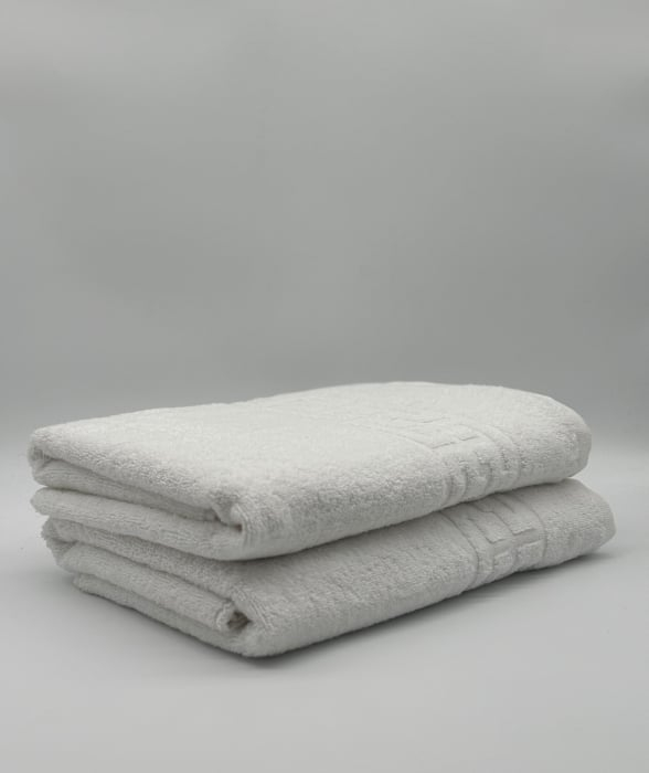 Set 2 Prosoape Bumbac 500 gr/mp, 70x130 cm, Dunga Greceasca, Alb C1192 [1]