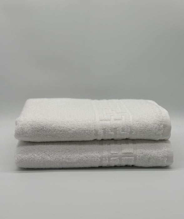 Set 2 Prosoape Bumbac 500 gr/mp, 70x130 cm, Dunga Greceasca, Alb C1192 [2]