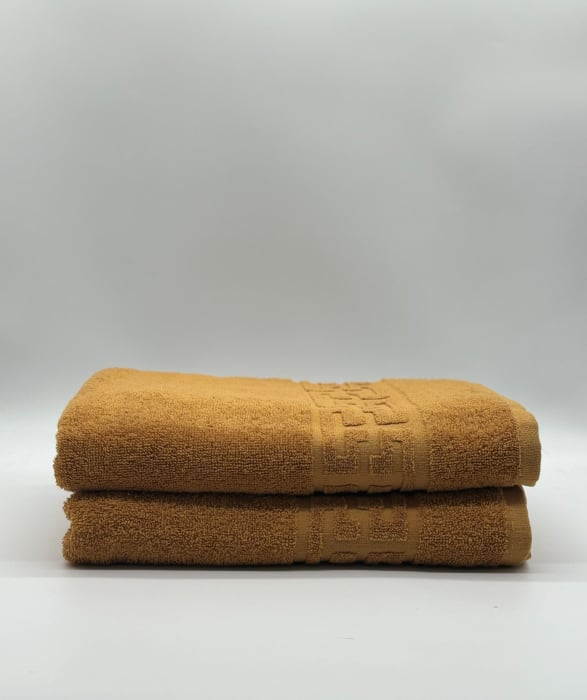 Set 2 Prosoape Bumbac 500 gr/mp, 70x130 cm, Dunga Greceasca, Galben C1193 [2]