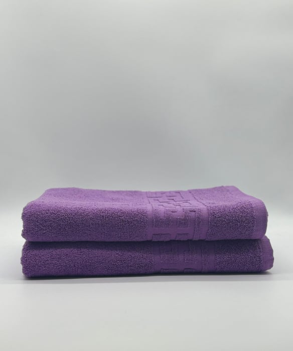 Set 2 Prosoape Bumbac 500 gr/mp, 70x130 cm, Dunga Greceasca, Mov C1194 [2]