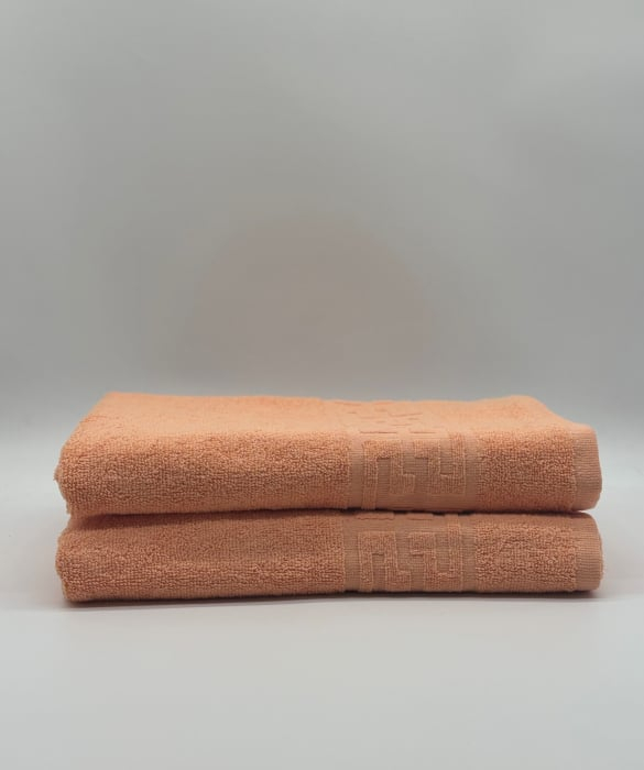 Set 2 Prosoape Bumbac 500 gr/mp, 70x130 cm, Dunga Greceasca, Portocaliu C1196 [2]