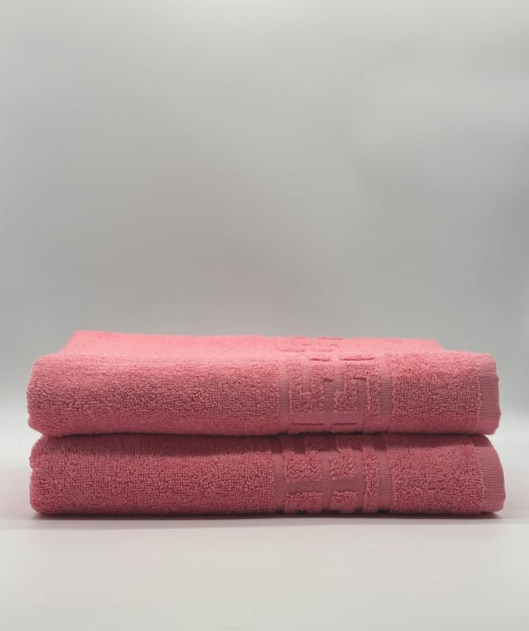 Set 2 Prosoape Bumbac 500 gr/mp, 70x130 cm, Dunga Greceasca, Roz C1189 [2]