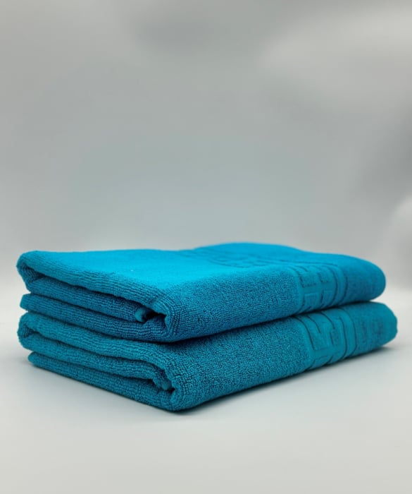 Set 2 Prosoape Bumbac 500 gr/mp, 70x130 cm, Dunga Greceasca, Turcoaz C1191 [1]