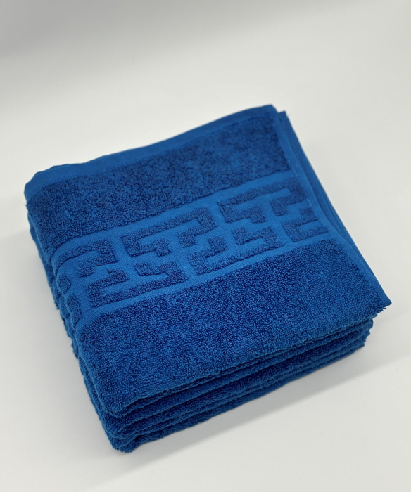 Set 3 Prosoape Bumbac 500 gr/mp, 50x90 cm, Dunga Greceasca, Albastru C1132 [4]