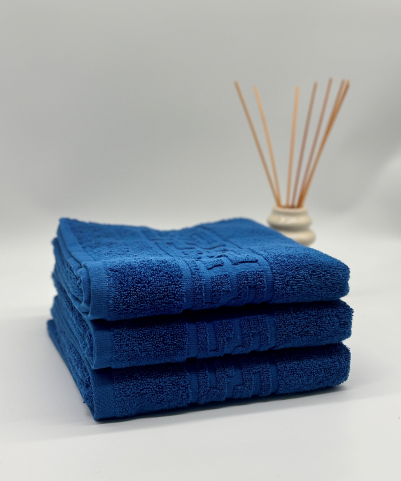 Set 3 Prosoape Bumbac 500 gr/mp, 50x90 cm, Dunga Greceasca, Albastru C1132 [2]