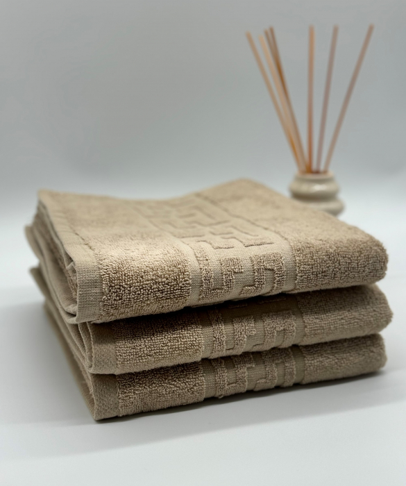 Set 3 Prosoape Bumbac 500 gr/mp, 50x90 cm, Dunga Greceasca, Bej C1150 [2]