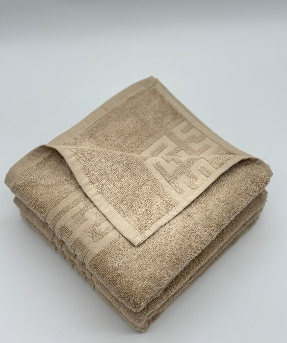 Set 3 Prosoape Bumbac 500 gr/mp, 50x90 cm, Dunga Greceasca, Bej C1150 [4]