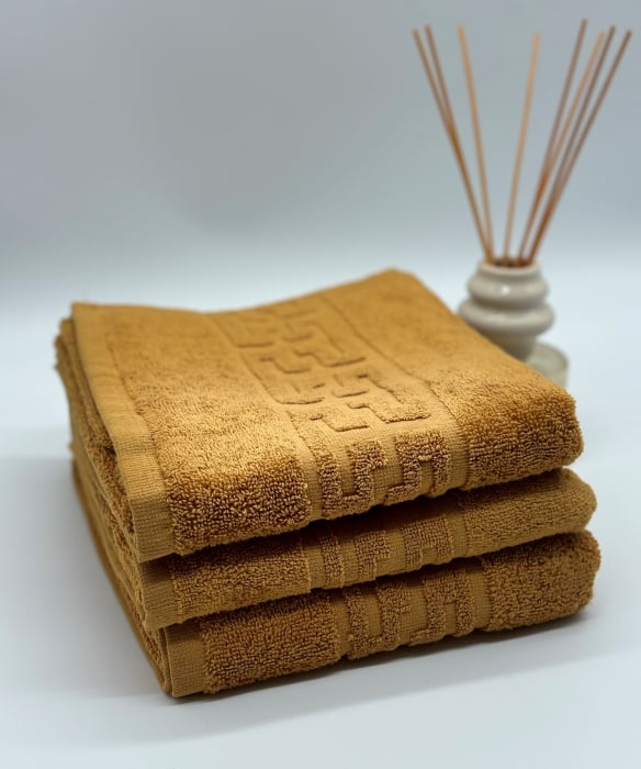 Set 3 Prosoape Bumbac 500 gr/mp, 50x90 cm, Dunga Greceasca, Galben Mustar C1147 [2]