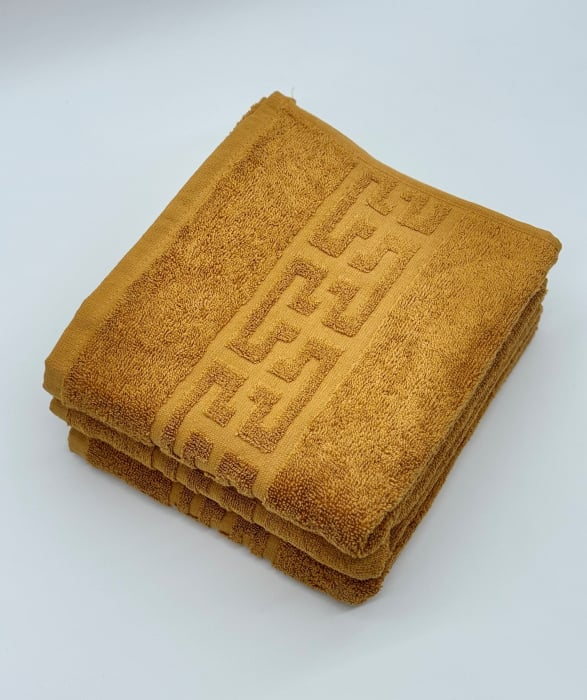 Set 3 Prosoape Bumbac 500 gr/mp, 50x90 cm, Dunga Greceasca, Galben Mustar C1147 [3]