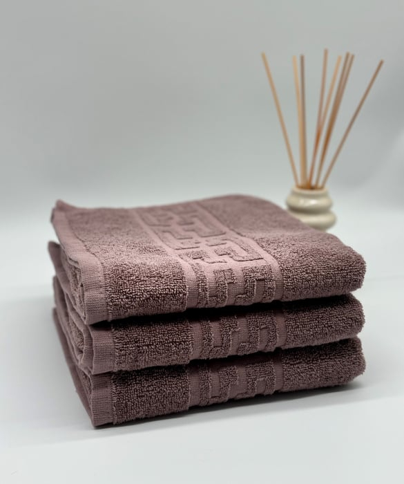 Set 3 Prosoape Bumbac 500 gr/mp, 50x90 cm, Dunga Greceasca, Maro C1137 [3]