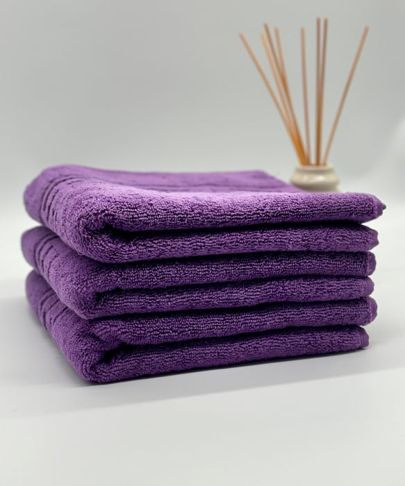 Set 3 Prosoape Bumbac 500 gr/mp, 50x90 cm, Dunga Greceasca, Mov C1141 [4]