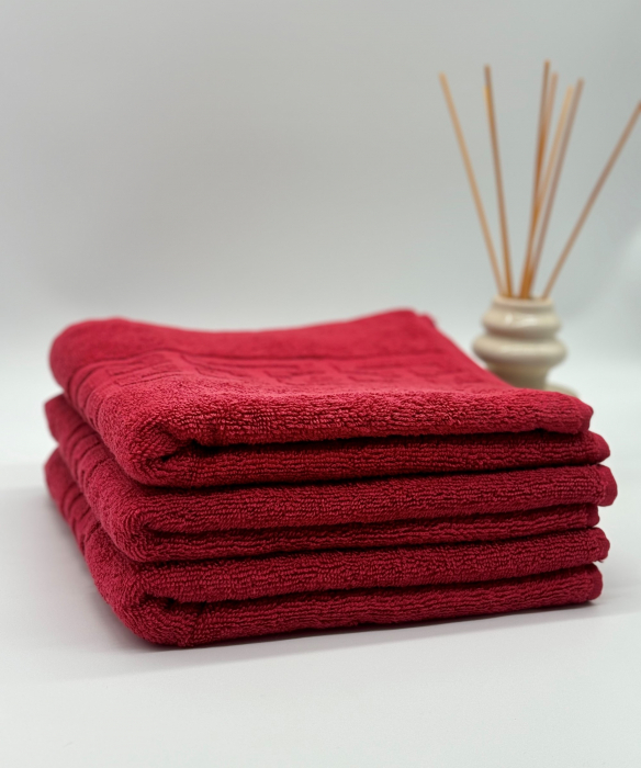 Set 3 Prosoape Bumbac 500 gr/mp, 50x90 cm, Dunga Greceasca, Rosu C1135 [3]