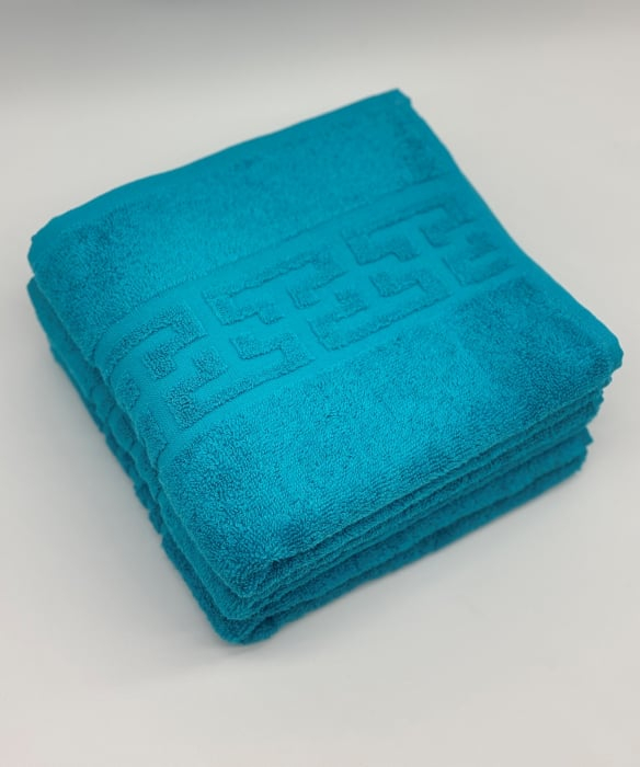 Set 3 Prosoape Bumbac 500 gr/mp, 50x90 cm, Dunga Greceasca, Turcoaz C1128 [3]