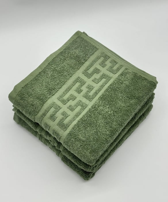 Set 3 Prosoape Bumbac 500 gr/mp, 50x90 cm, Dunga Greceasca, Verde Kaki C1146 [4]