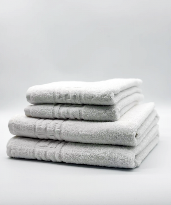 Set 4 Prosoape Bumbac 500 gr/mp, Dunga Greceasca, Alb C1231 [1]