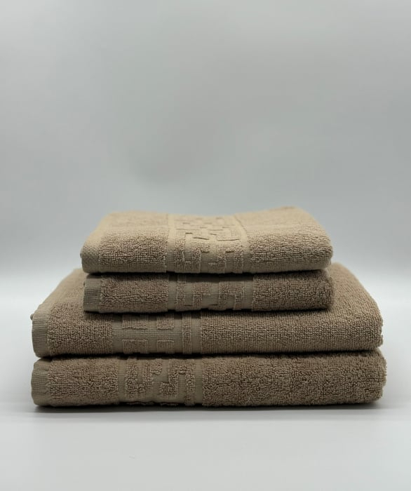 Set 4 Prosoape Bumbac 500 gr/mp, Dunga Greceasca, Bej C1228 [2]