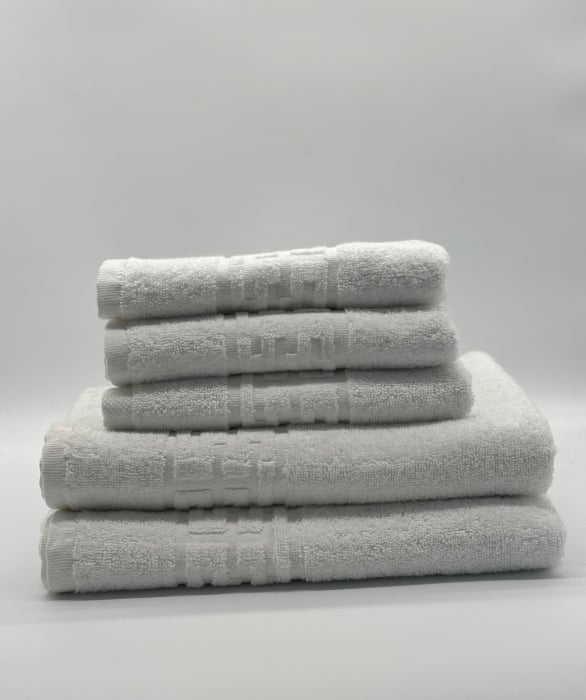 Set 5 Prosoape Bumbac 500 gr/mp, Dunga Greceasca, Alb C1230 [2]