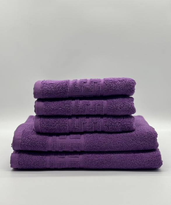 Set 5 Prosoape Bumbac 500 gr/mp, Dunga Greceasca, Mov C1233 [2]