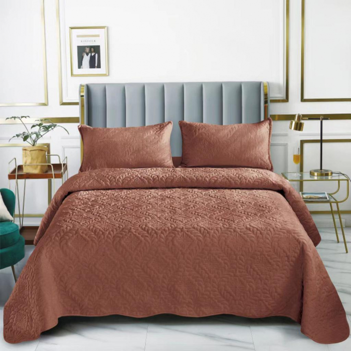 Set cuvertura pat , catifea , matlasata , 3 piese , 220x240cm ,C1294 [1]