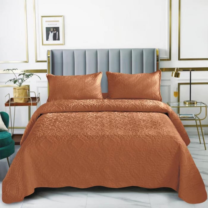 Set cuvertura pat , catifea , matlasata , 3 piese , 220x240cm ,C1296 [1]