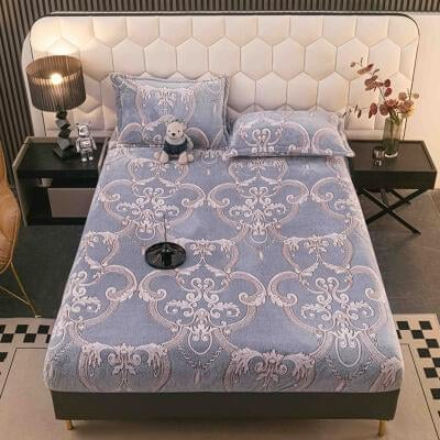 Husa Scaun Catifea 6 Piese - Husa de pat Cocolino cu elastic cu 2 fete de perna C1074