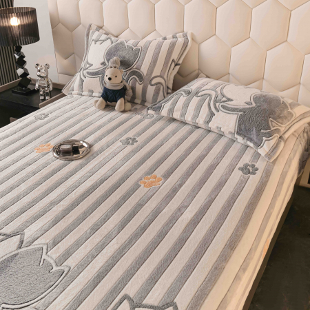 Husa de pat Cocolino cu elastic cu 2 fete de perna, Jojo C1003 [1]