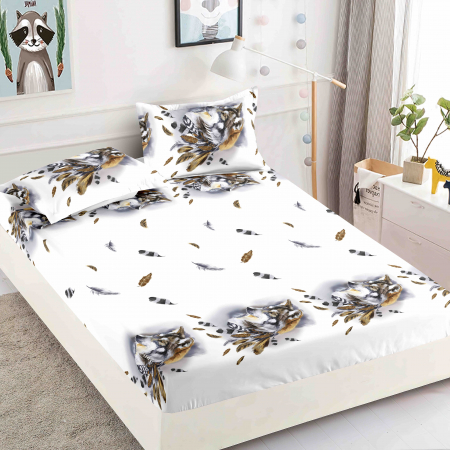 Huse de Pat Finet 180x200 - Husa de pat din Finet cu Elastic cu 2 fete de perna 180x200 , C954