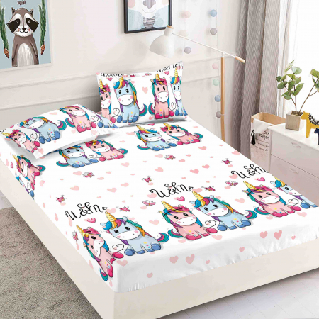 Huse de Pat Finet 90x200 - Husa de pat din Finet cu Elastic cu 2 fete de perna 90x200 , C999