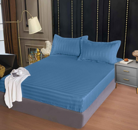 Huse de Pat Damasc 160x200 - Husa de pat tip Damasc cu Elastic cu 2 fete de perna 160x200 cm C1037