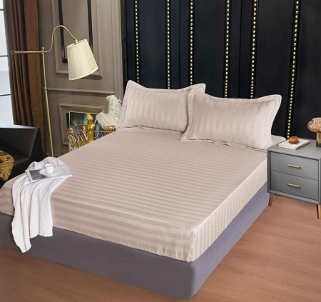 Huse de Pat Damasc 160x200 - Husa de pat tip Damasc cu Elastic cu 2 fete de perna 160x200 cm C1042