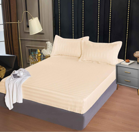 Huse de Pat Damasc 160x200 - Husa de pat tip Damasc cu Elastic cu 2 fete de perna 160x200 cm C1043