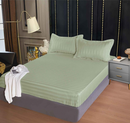 Huse de Pat Damasc 160x200 - Husa de pat tip Damasc cu Elastic cu 2 fete de perna 160x200 cm C1045