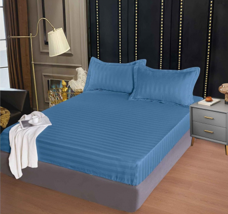 Huse de Pat Damasc 180x200 - Husa de pat tip Damasc cu Elastic cu 2 fete de perna 180x200 cm C1107