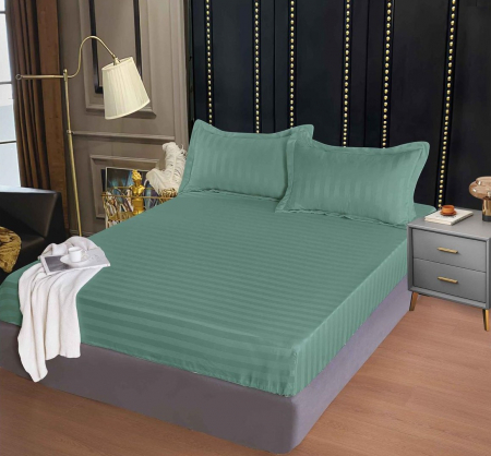 Huse de Pat Damasc 180x200 - Husa de pat tip Damasc cu Elastic cu 2 fete de perna 180x200 cm C1108