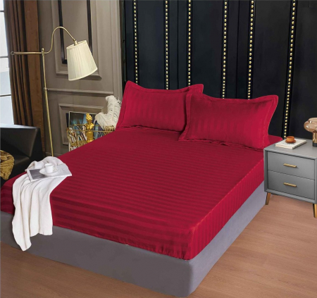 Huse de Pat Damasc 180x200 - Husa de pat tip Damasc cu Elastic cu 2 fete de perna 180x200 cm C1109