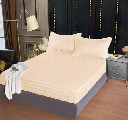 Huse de Pat Damasc 180x200 - Husa de pat tip Damasc cu Elastic cu 2 fete de perna 180x200 cm C1111