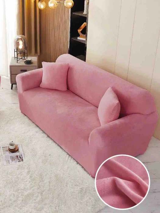 Huse Canapea - Husa Elastica Pentru Canapea din Catifea 2 Locuri - Roz C680