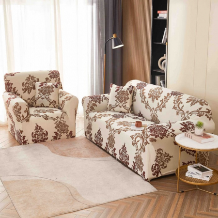 Huse Canapea - Husa Elastica Pentru Canapea din Lycra 2 Locuri - Crem C752