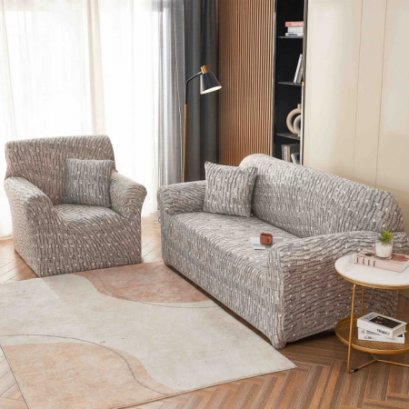 Huse Canapea - Husa Elastica Pentru Canapea din Lycra 2 Locuri - Gri C756