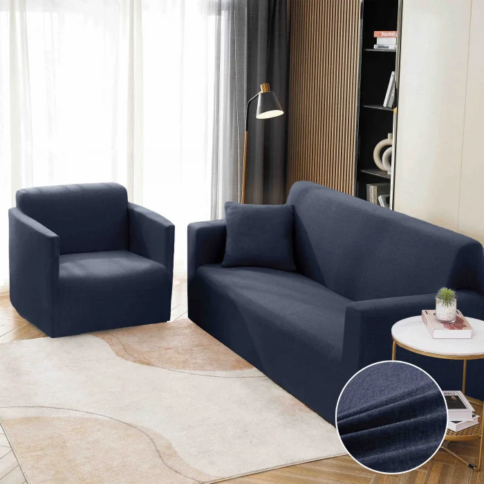 HUSE CANAPELE & SCAUNE - Husa Elastica Pentru Canapea din Lycra 3 Locuri - Albastru C714
