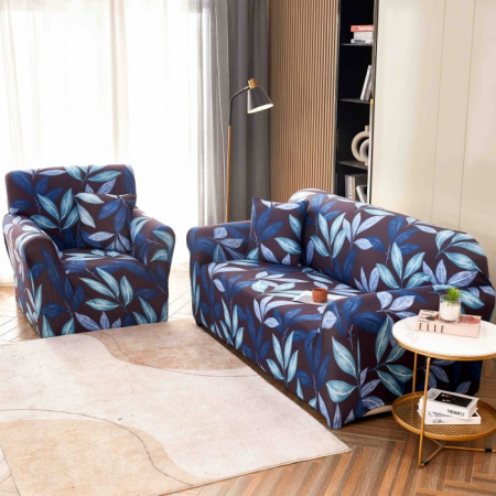 HUSE CANAPELE & SCAUNE - Husa Elastica Pentru Canapea din Lycra 3 Locuri - Bleu Gri C734
