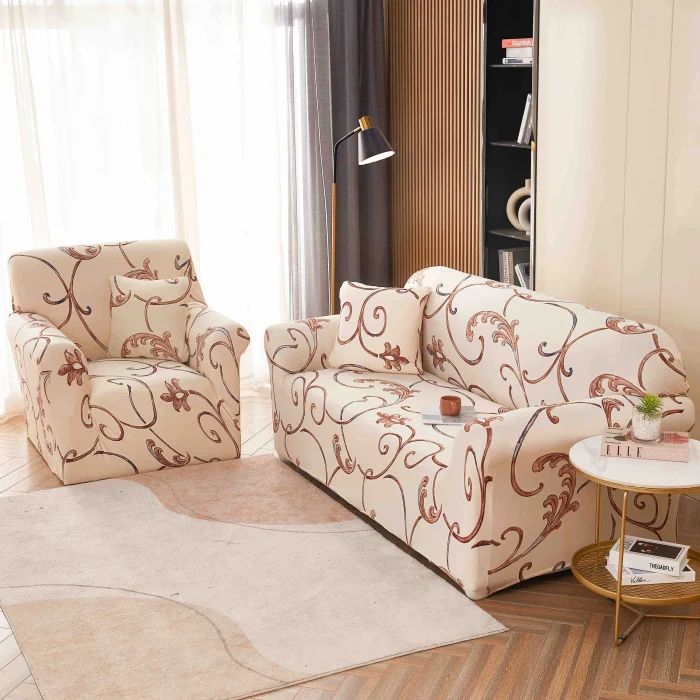 HUSE CANAPELE & SCAUNE - Husa Elastica Pentru Canapea din Lycra 3 Locuri - Crem C710