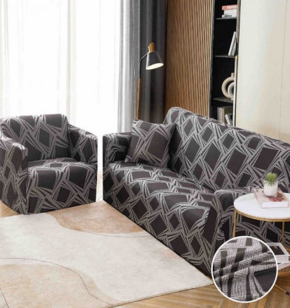 HUSE CANAPELE & SCAUNE - Husa Elastica Pentru Canapea din Lycra 3 Locuri - Gri  C727