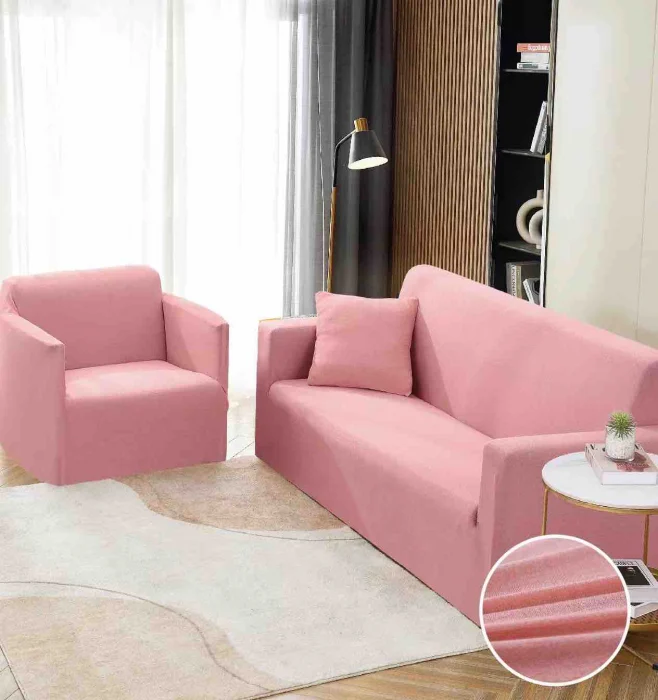 HUSE CANAPELE & SCAUNE - Husa Elastica Pentru Canapea din Lycra 3 Locuri - Roz C731